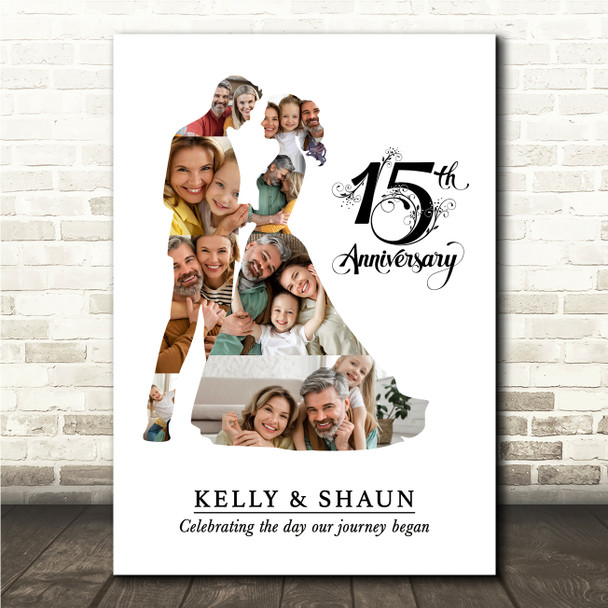 Photo Collage 15th Wedding Anniversary Custom Gift Photo Couple Print Or Canvas