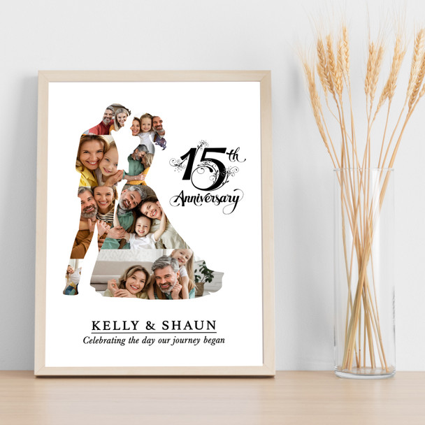Photo Collage 15th Wedding Anniversary Custom Gift Photo Couple Print Or Canvas