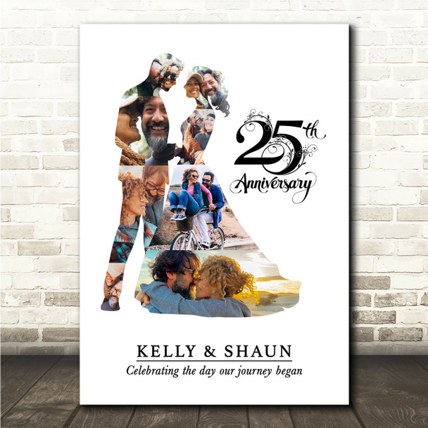 Photo Collage 25th Wedding Anniversary Custom Gift Photo Couple Print Or Canvas