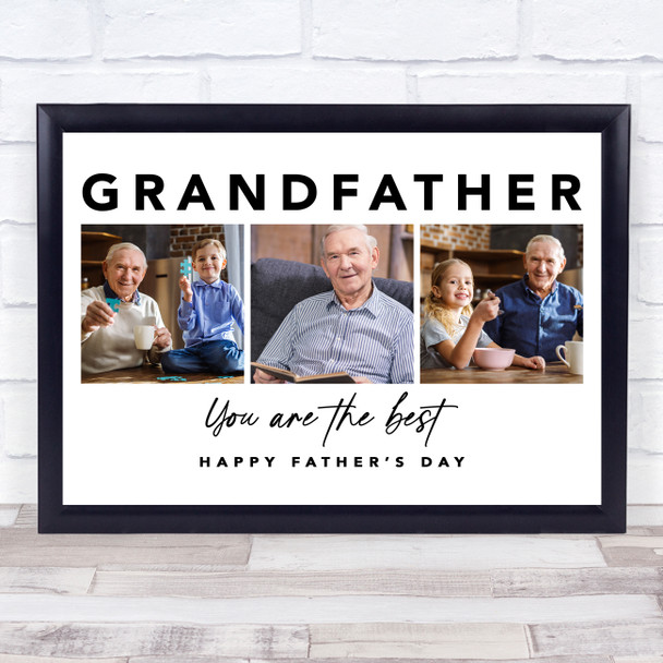 Photo Collage Gift For Grandfather Father's Day 3-Photo Grandad The Best Print
