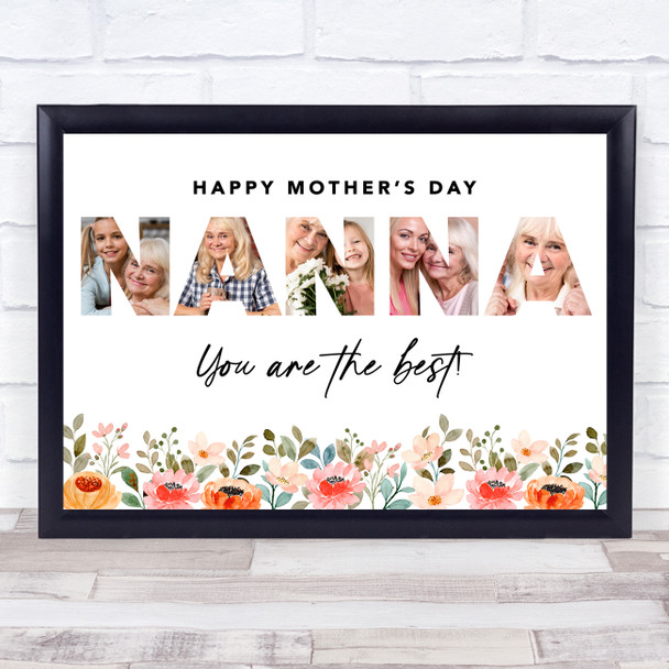 Photo Collage Gift For Nanna Mother's Day 3-Photo Nanna You Are The Best Print