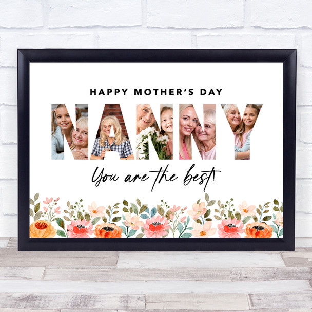 Photo Collage Gift For Nanny Mother's Day 3-Photo Nanna You Are The Best Print