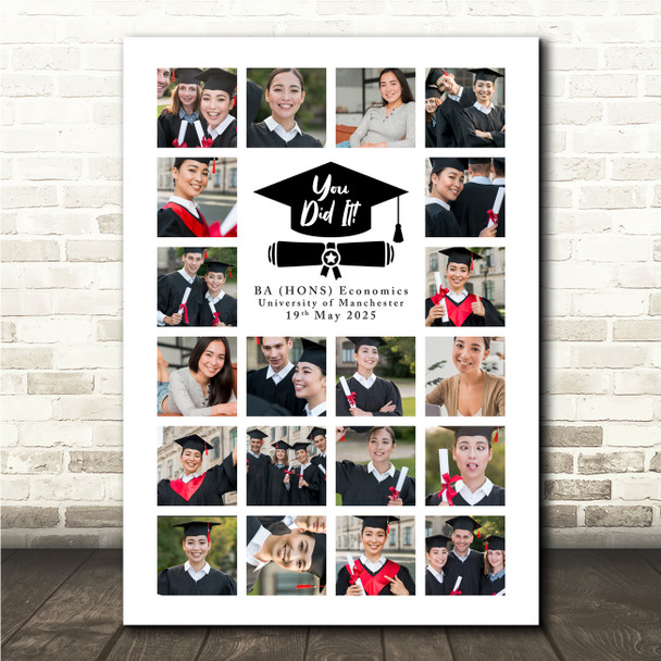 Photo Collage Print Or Canvas Graduation Gift For Student 20-Photo You Did It