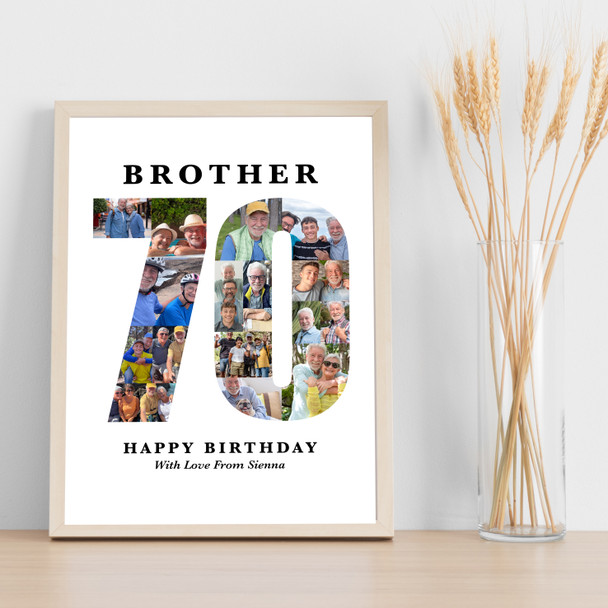Photo Collage Print Or Canvas 70th Birthday Custom Gift For Him 16-Photo 70