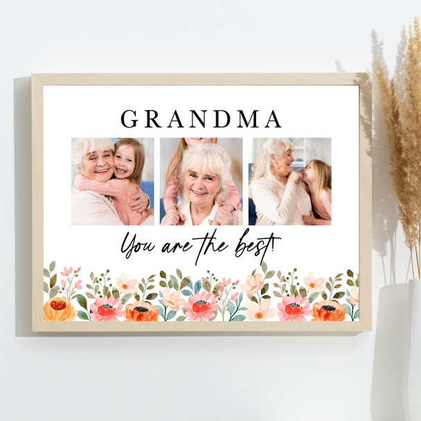 Photo Collage Mother's Day Gift For Grandma 3-Photo You Are The Best Print