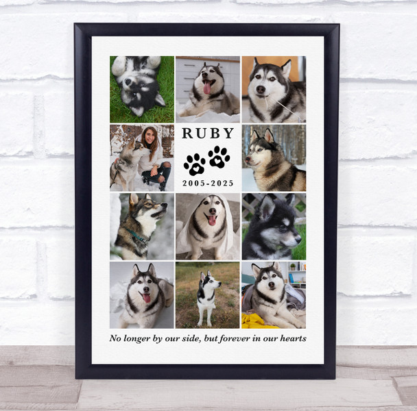 Photo Collage Pet Dog Memorial Gift For Anyone 11-Photo Paw Prints Print Canvas Photo Collage Pet Dog Memorial Gift For Anyone 11-Photo Paw Prints Print Canvas