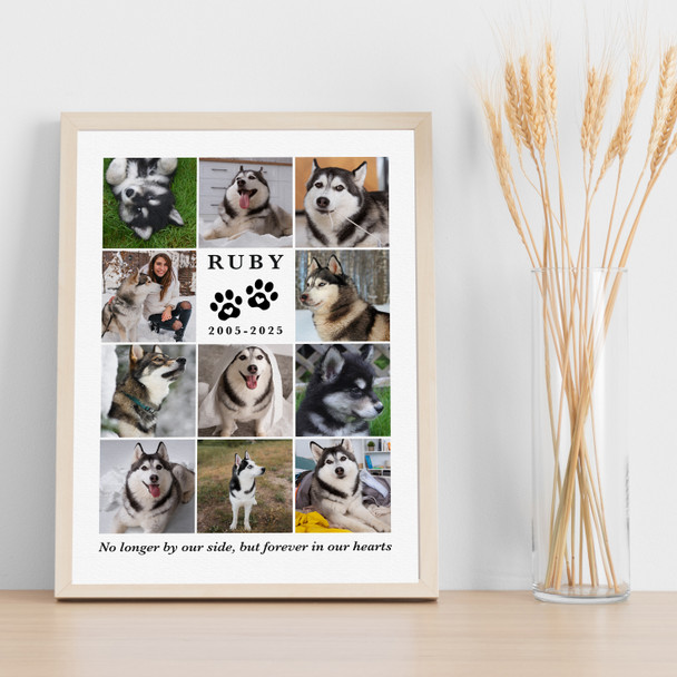 Photo Collage Pet Dog Memorial Gift For Anyone 11-Photo Paw Prints Print Canvas Photo Collage Pet Dog Memorial Gift For Anyone 11-Photo Paw Prints Print Canvas
