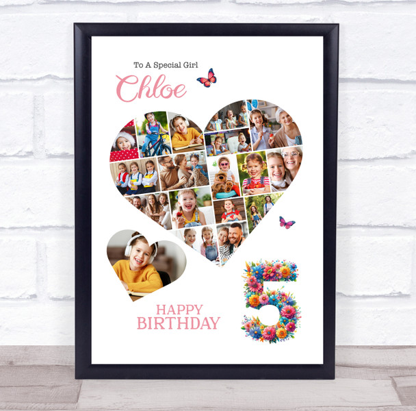Photo Collage Kids Birthday Gift For Girls Any Age 19-Photo Pink Print Canvas Photo Collage Kids Birthday Gift For Girls Any Age 19-Photo Pink Print Canvas