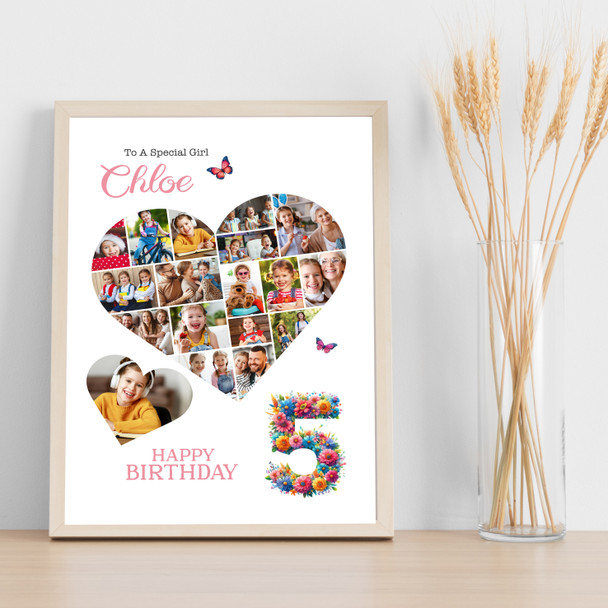 Photo Collage Kids Birthday Gift For Girls Any Age 19-Photo Pink Print Canvas Photo Collage Kids Birthday Gift For Girls Any Age 19-Photo Pink Print Canvas