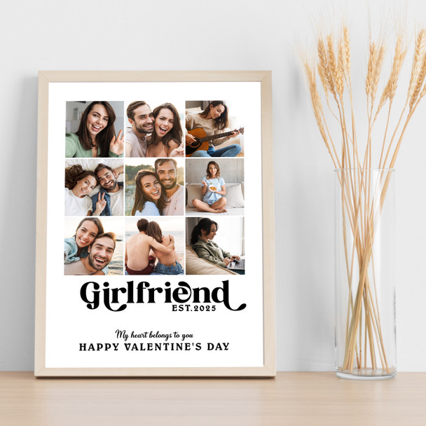 Photo Collage Valentine's Day 9-Photo Custom Gift For Girlfriend Print Or Canvas