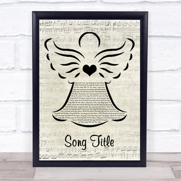 Eric Clapton Knockin' On Heaven's Door Music Script Angel Song Lyric Wall Art Print - Or Any Song You Choose