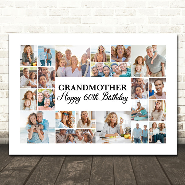 Photo Collage 60th Birthday Custom Gift For Grandmother 22-Photo Print Or Canvas