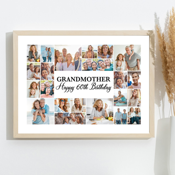 Photo Collage 60th Birthday Custom Gift For Grandmother 22-Photo Print Or Canvas