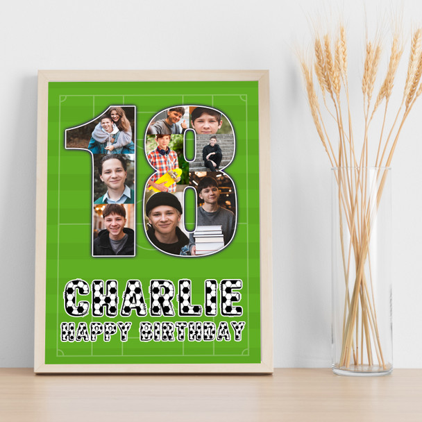 Photo Collage 9-Photo 18th Birthday Gift For Teens Boys Football Print Or Canvas