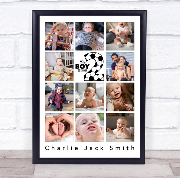 Photo Collage 11-Photo 2nd Birthday Custom Gift For Toddler Boys Print Or Canvas