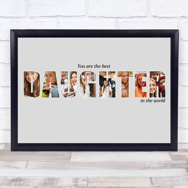 Photo Collage Grey 8-Photo Custom Gift For Daughter Any Occasion Print Or Canvas