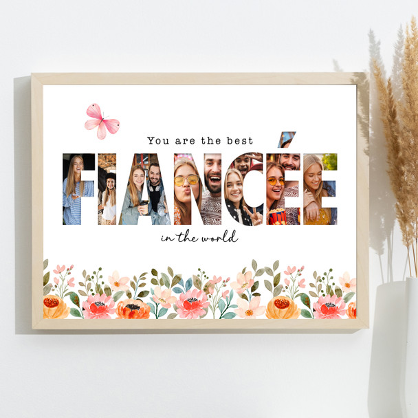 Photo Collage Floral 7-Photo Custom Gift For Fiancé Any Occasion Print Or Canvas