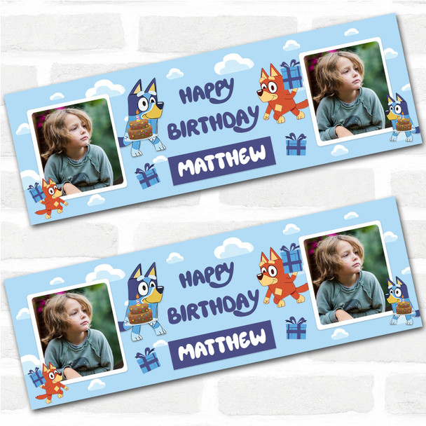 Personalised Party Banner For Birthday With Photo Bluey Kids