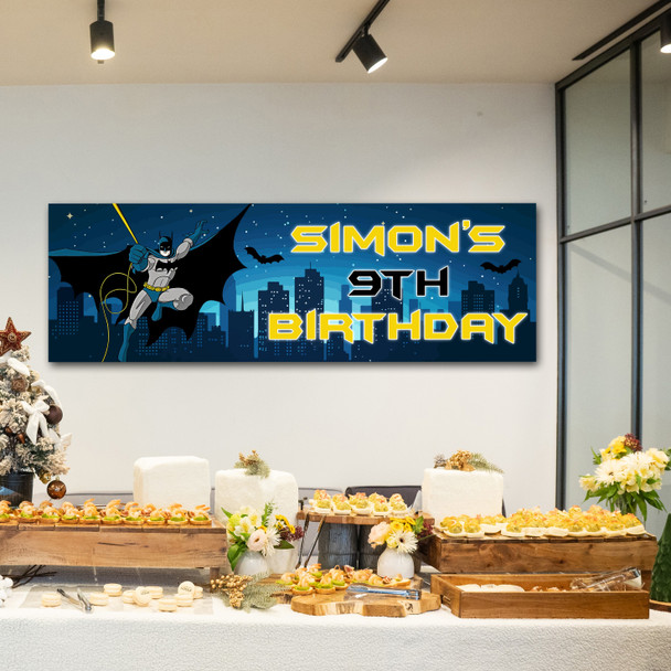 Personalised Party Banner For Kids Birthday Boys Batman Any Age