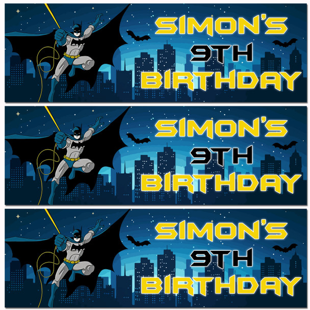 Personalised Party Banner For Kids Birthday Boys Batman Any Age