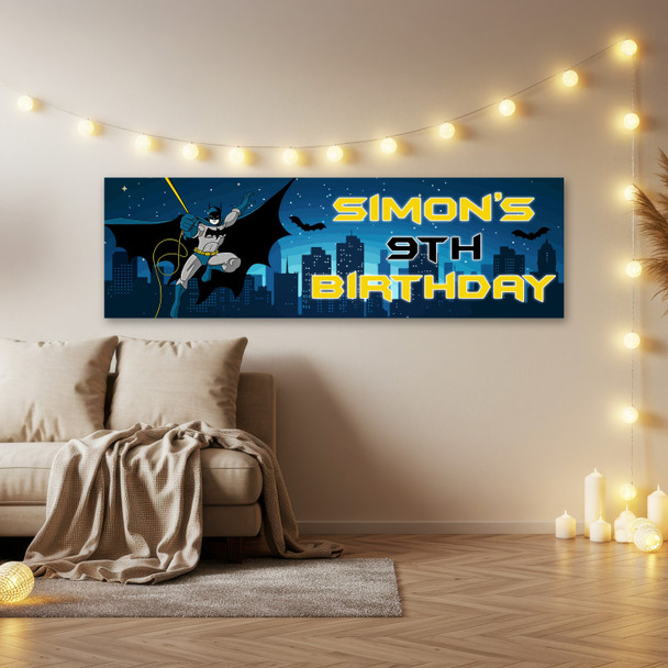 Personalised Party Banner For Kids Birthday Boys Batman Any Age