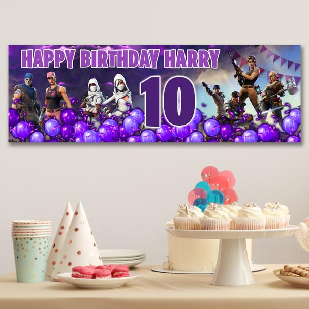 Personalised Party Banner For Kids Birthday Fortnite Any Age