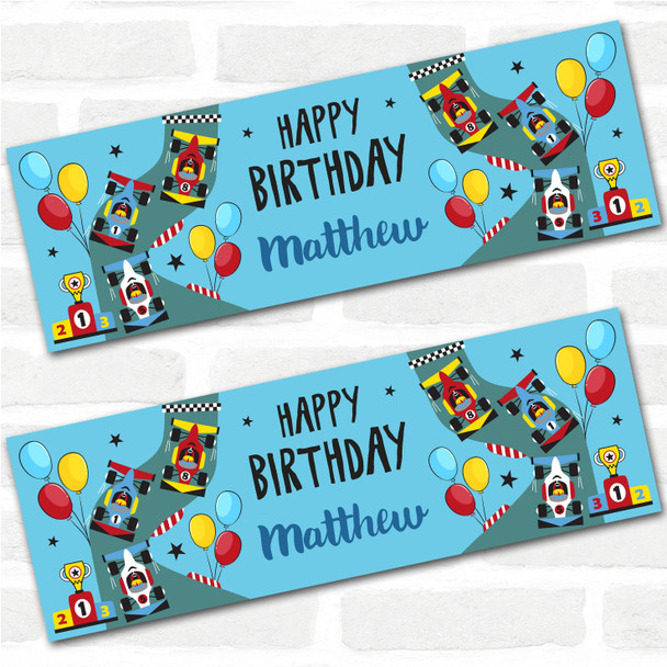 Personalised Party Banner For Birthday Boys Racing Cars Kids