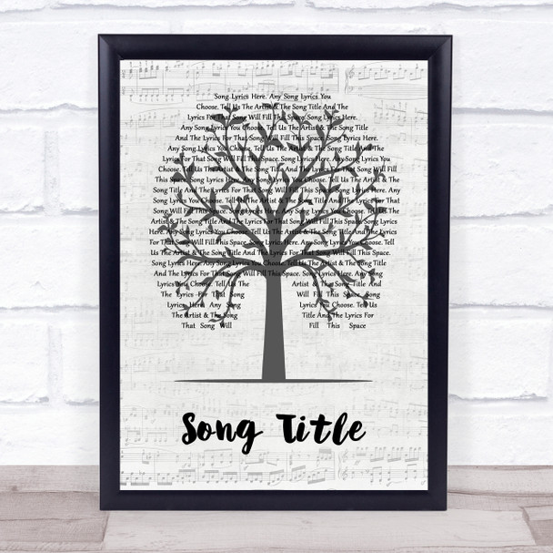 Ben Gold & Sivan Stay Music Script Tree Song Lyric Wall Art Print - Or Any Song You Choose