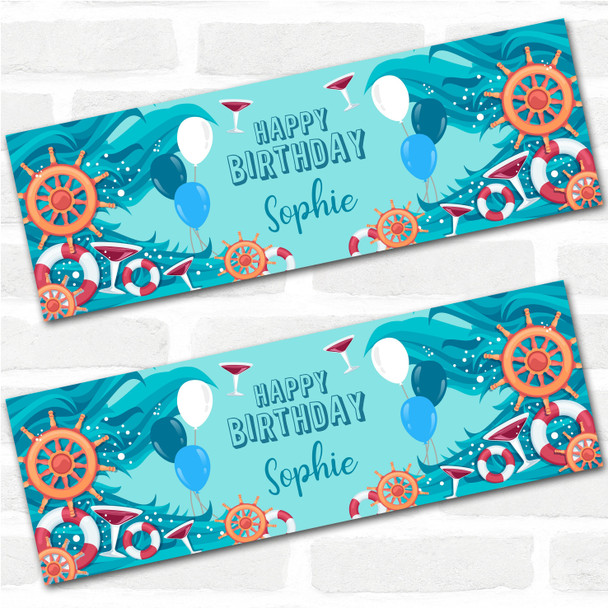 Personalised Party Banner For Birthday Boat Sea Nautical