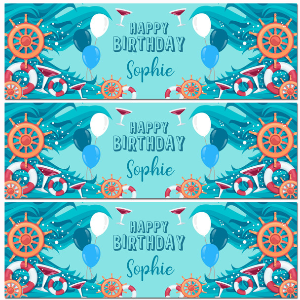 Personalised Party Banner For Birthday Boat Sea Nautical
