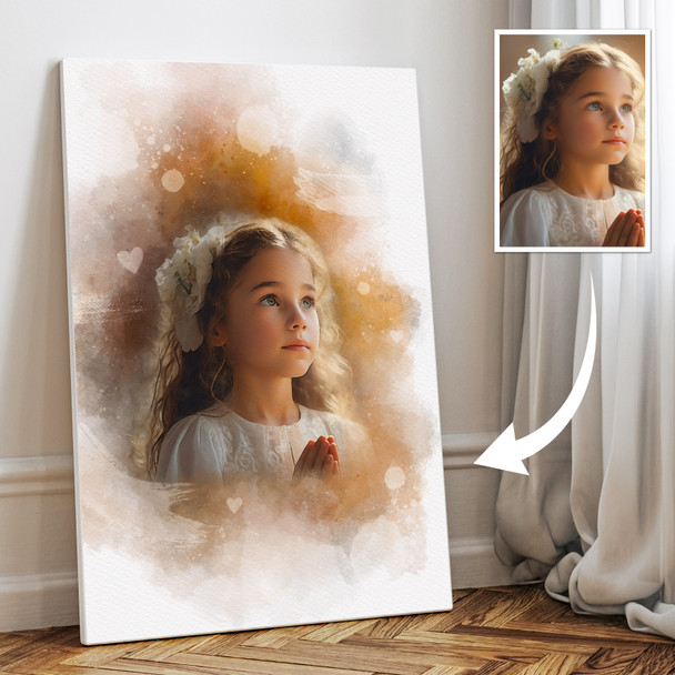 Personalised Family Watercolour Portrait, Custom Keepsake, Framed Print Or Canvas From Photo