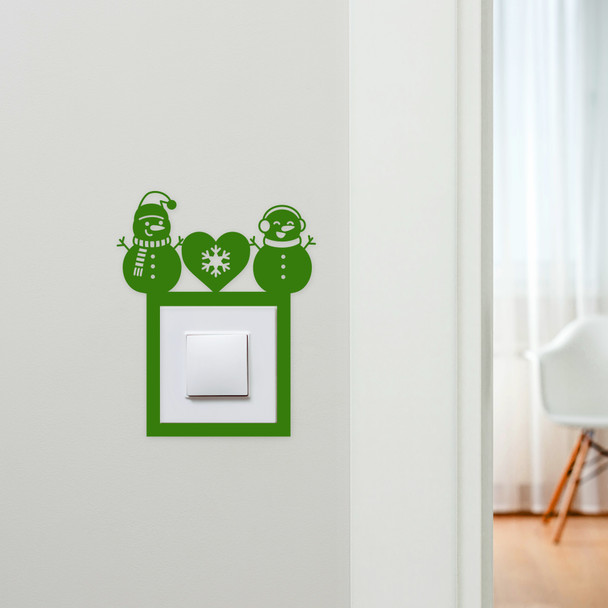 Light Switch Surround Snowman Couple Christmas Decor Switch Plate Cover Frame