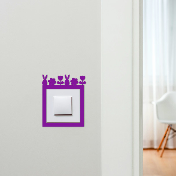 Light Switch Surround Easter Bunny Flower Spring Decorative Switch Cover Frame