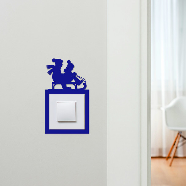 Light Switch Surround Kids Room Sledding Christmas Decor Switch Cover Frame