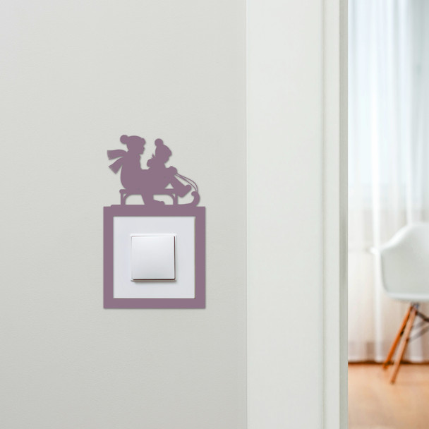 Light Switch Surround Kids Room Sledding Christmas Decor Switch Cover Frame