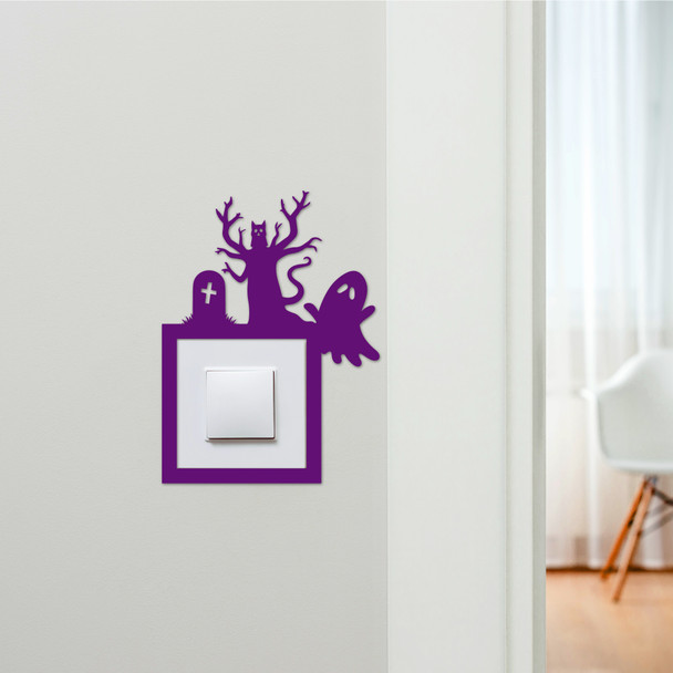 Light Switch Surround Halloween Decor Tree Ghost Decorative Switch Cover Frame