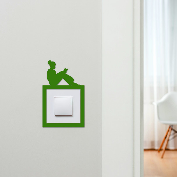 Light Switch Surround Girl Reading Book Decorative Switch Plate Cover Frame