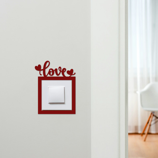 Light Switch Surround Love Word Heart Decorative Switch Plate Cover Frame