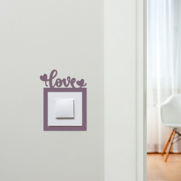 Light Switch Surround Love Word Heart Decorative Switch Plate Cover Frame