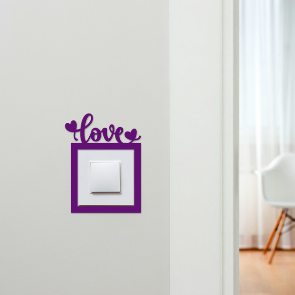 Light Switch Surround Love Word Heart Decorative Switch Plate Cover Frame