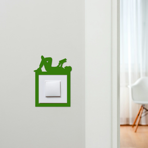 Light Switch Surround Boy Reading Book Decorative Switch Plate Cover Frame