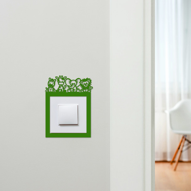 Light Switch Surround Safari Animals Cute Kids Room Decor Switch Cover Frame