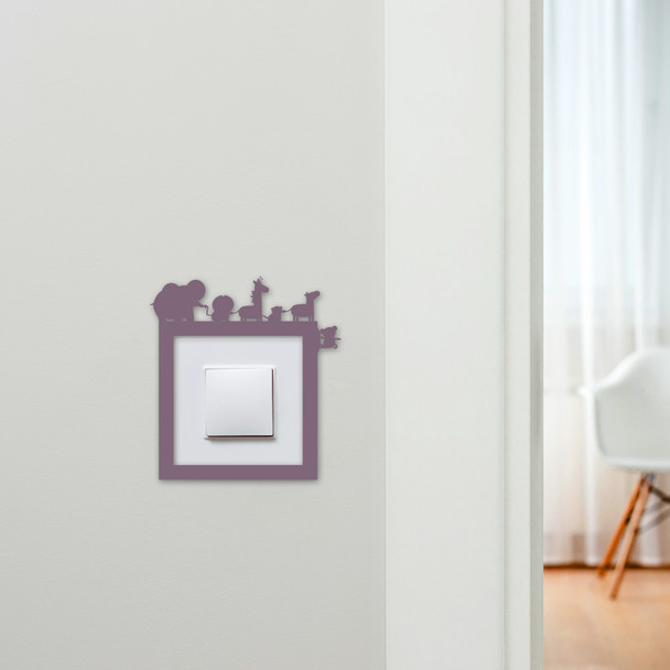 Light Switch Surround Kids Room Safari Animals Decorative Switch Cover Frame