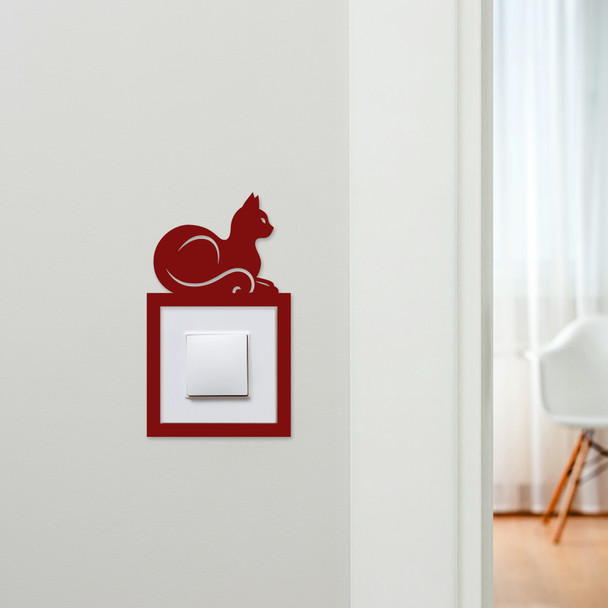 Light Switch Surround Cat Sitting Decorative Switch Plate Cover Frame