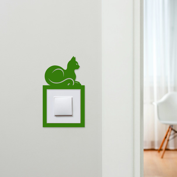 Light Switch Surround Cat Sitting Decorative Switch Plate Cover Frame