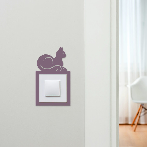 Light Switch Surround Cat Sitting Decorative Switch Plate Cover Frame