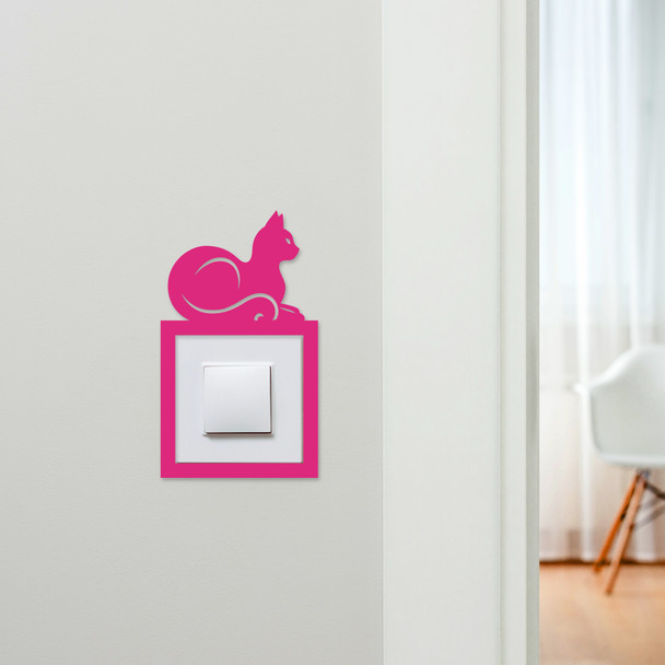 Light Switch Surround Cat Sitting Decorative Switch Plate Cover Frame