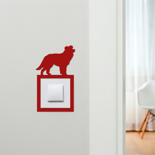 Light Switch Surround Border Collie Dog Decorative Switch Plate Cover Frame