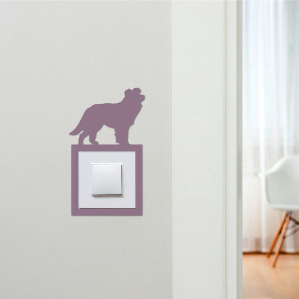 Light Switch Surround Border Collie Dog Decorative Switch Plate Cover Frame