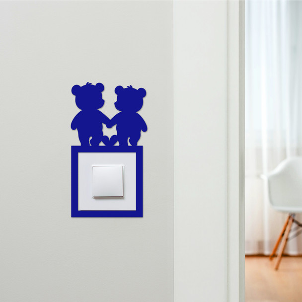 Light Switch Surround Teddy Bear Couple Decorative Switch Plate Cover Frame